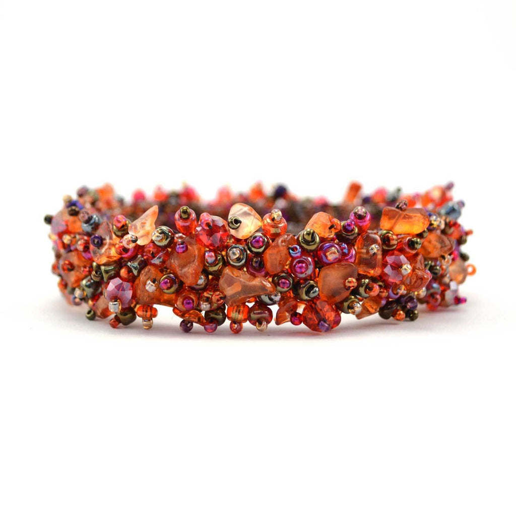 Magnetic Stone Caterpillar Bracelet - Sunset
