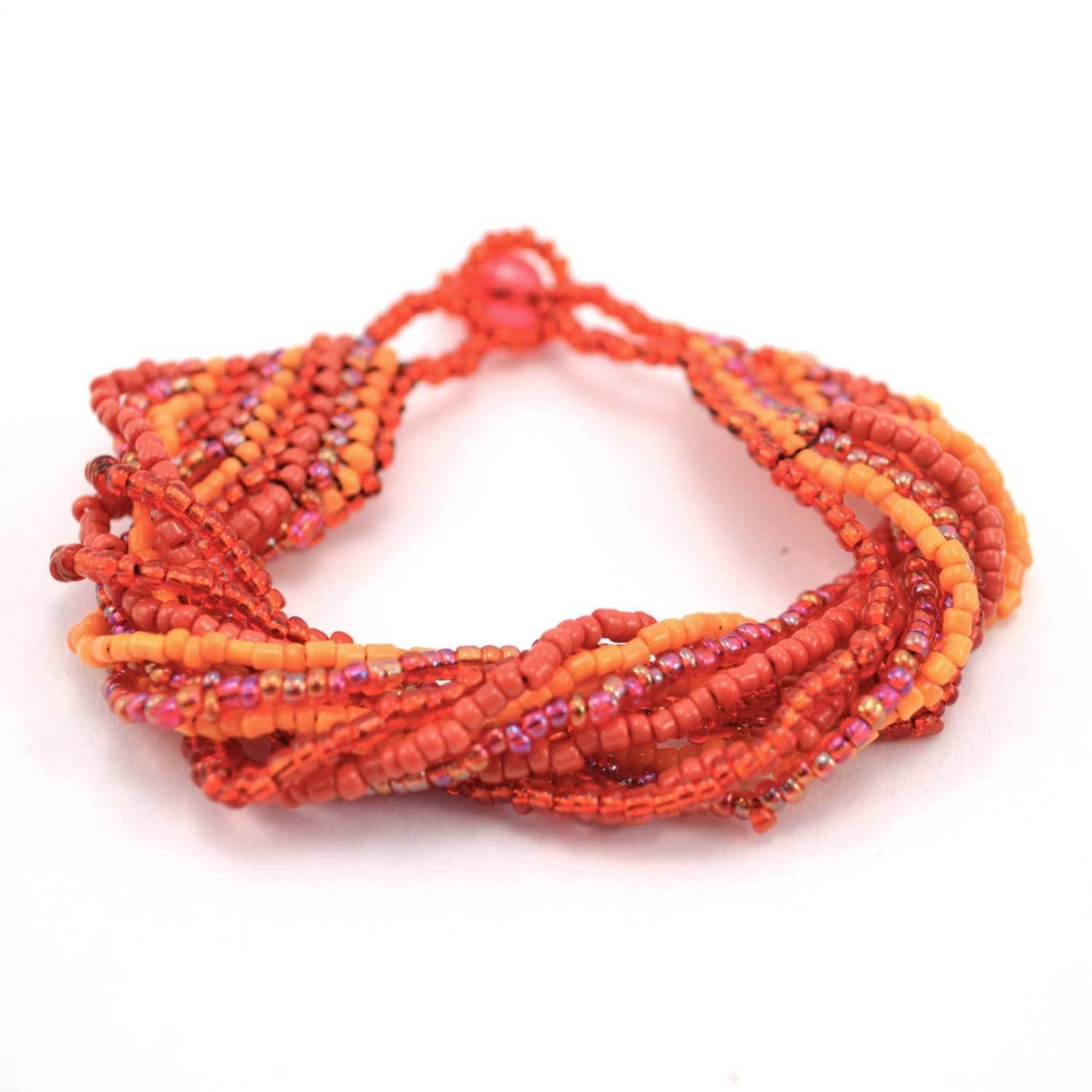 12 Strand Bead Bracelet - Hibiscus