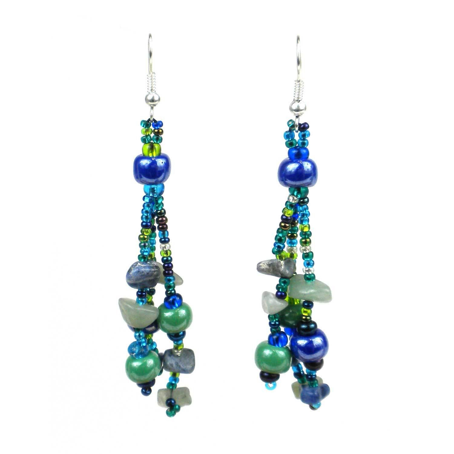 Beach Ball Earrings - Blue Green